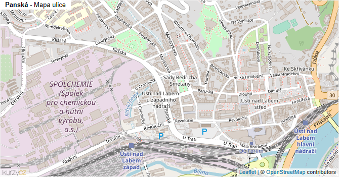 Panská - mapa ulice