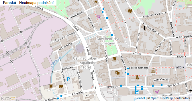 Panská - mapa podnikání