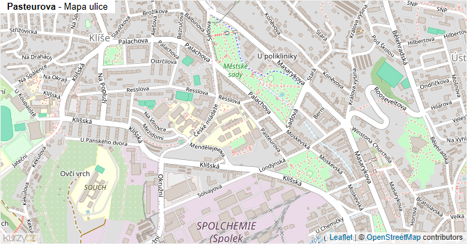 Pasteurova - mapa ulice