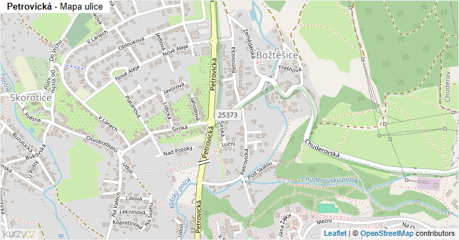 Petrovická - mapa ulice
