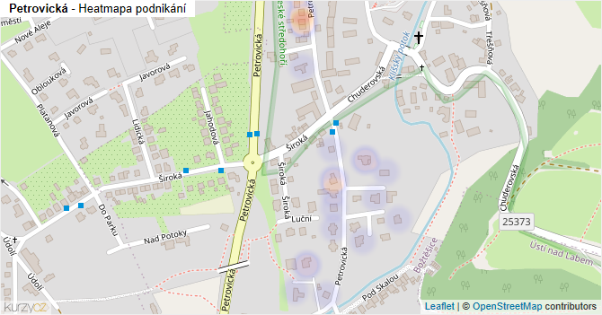 Petrovická - mapa podnikání