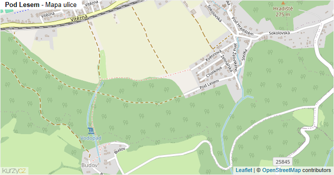 Pod Lesem - mapa ulice