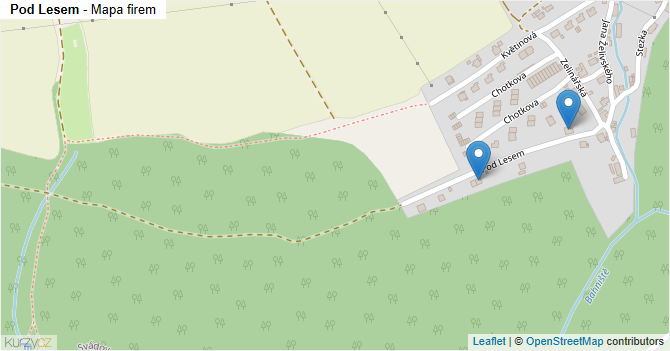 Pod Lesem - mapa firem