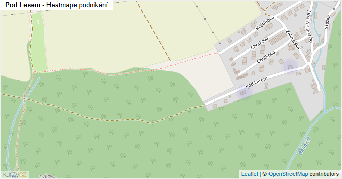 Pod Lesem - mapa podnikání