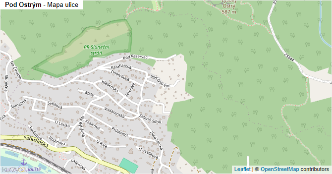 Pod Ostrým - mapa ulice