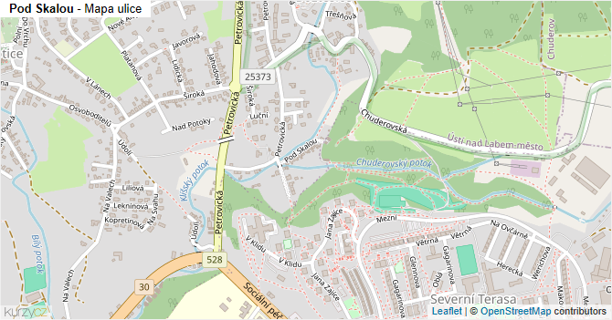 Pod Skalou - mapa ulice