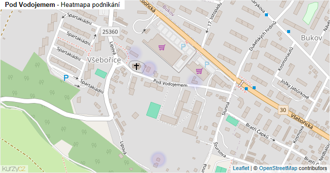 Pod Vodojemem - mapa podnikání