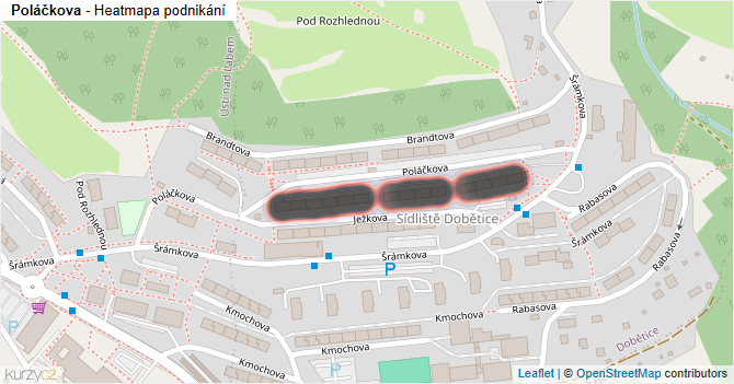 Poláčkova - mapa podnikání