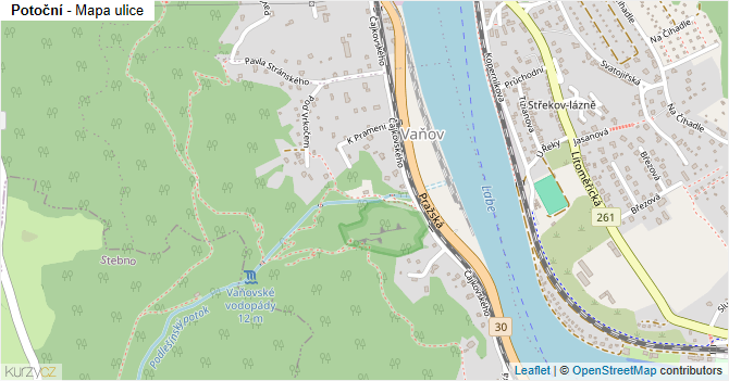 Potoční - mapa ulice