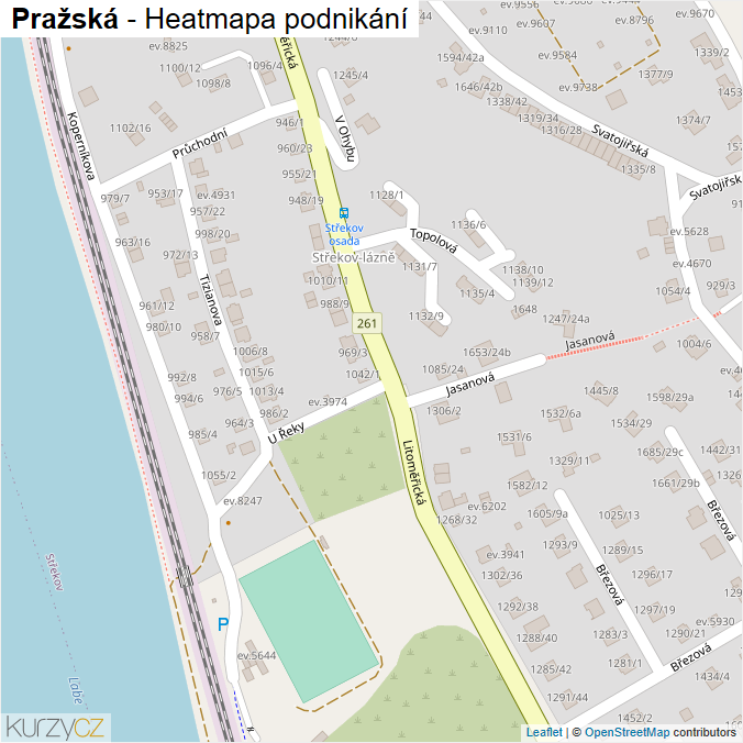Mapa Pražská - Firmy v ulici.