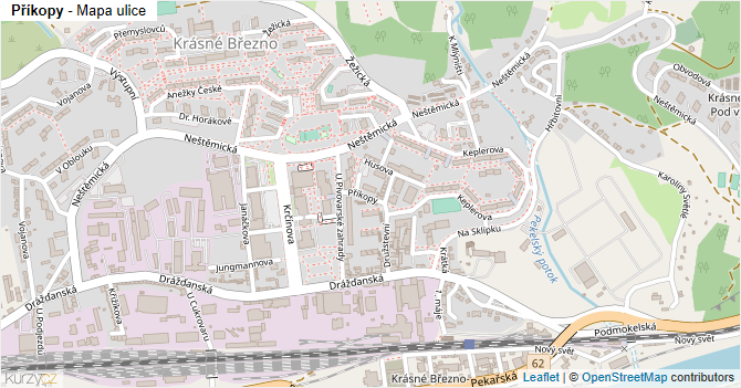 Příkopy - mapa ulice