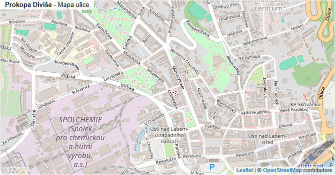 Prokopa Diviše - mapa ulice