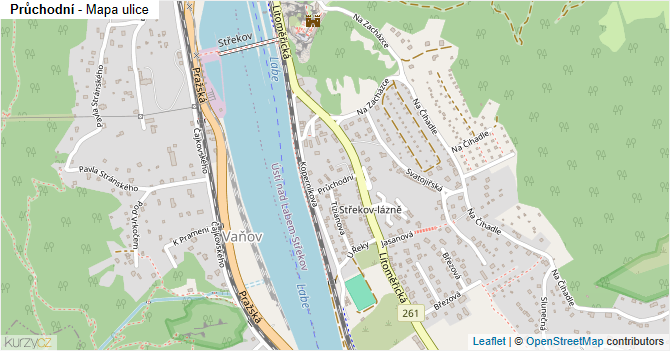 Průchodní - mapa ulice