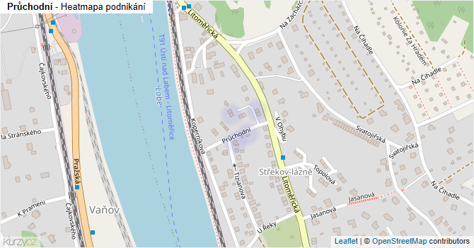 Průchodní - mapa podnikání