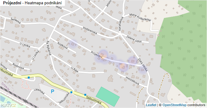 Průjezdní - mapa podnikání