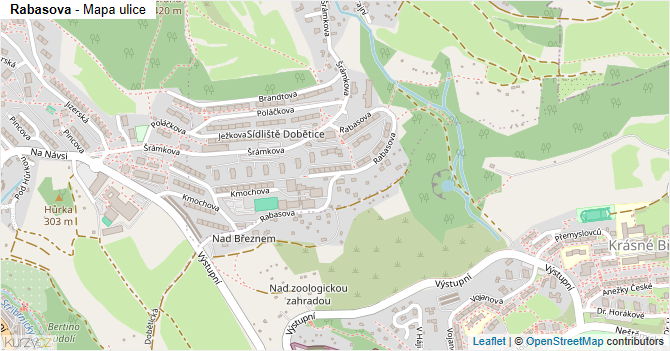 Rabasova - mapa ulice