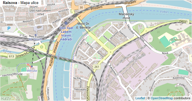 Raisova - mapa ulice