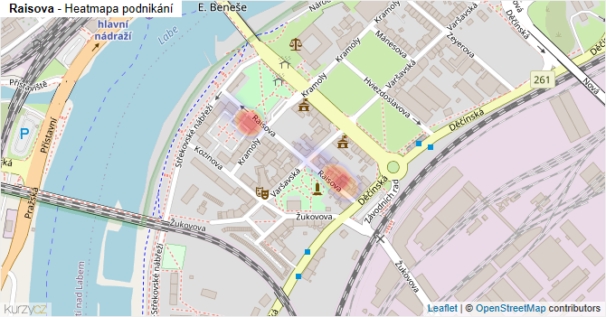 Raisova - mapa podnikání