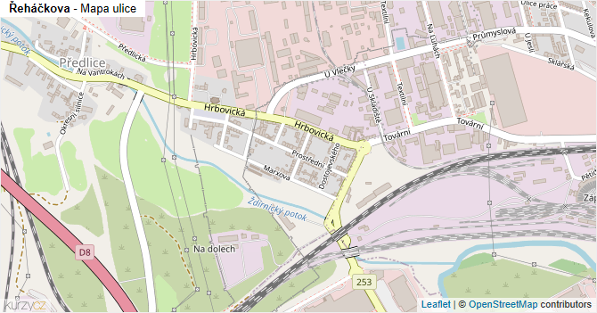Řeháčkova - mapa ulice