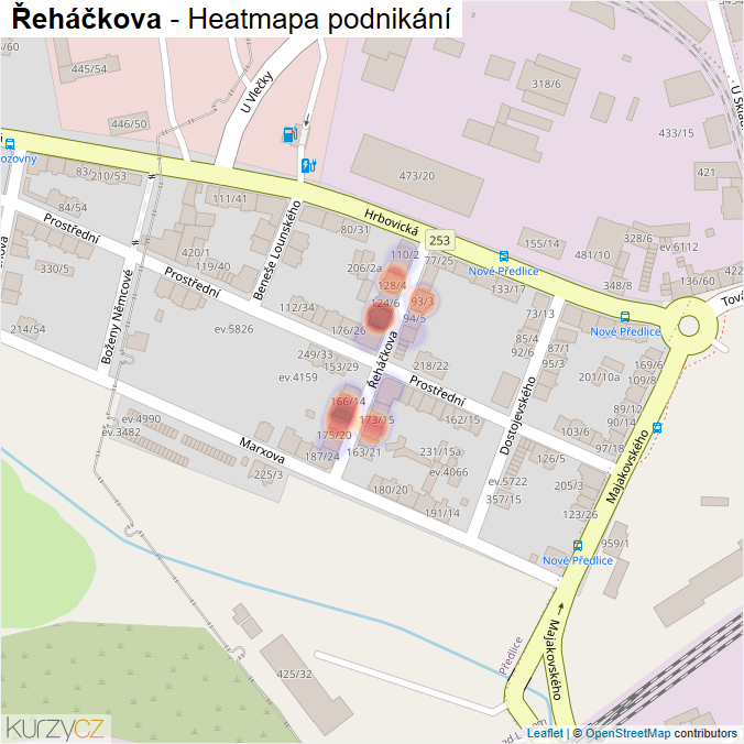 Mapa Řeháčkova - Firmy v ulici.