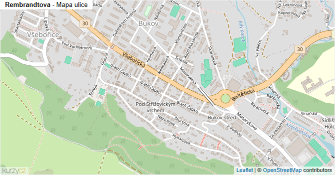 Rembrandtova - mapa ulice