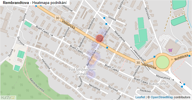 Rembrandtova - mapa podnikání