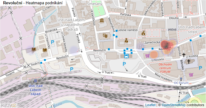 Revoluční - mapa podnikání