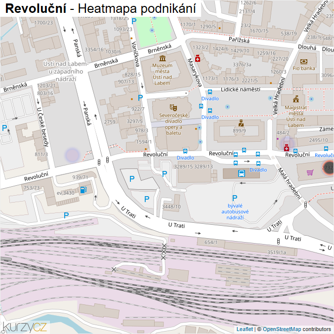Mapa Revoluční - Firmy v ulici.