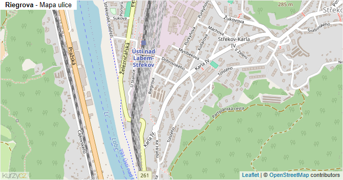 Riegrova - mapa ulice
