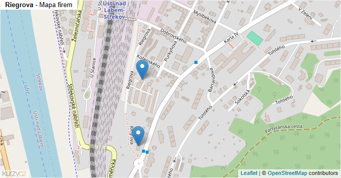 Riegrova - mapa firem