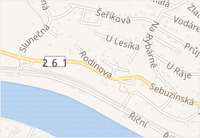 Rodinova v obci Ústí nad Labem - mapa ulice