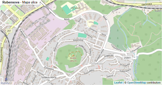 Rubensova - mapa ulice