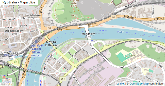 Rybářská - mapa ulice