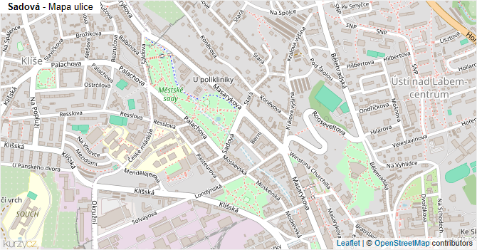 Sadová - mapa ulice