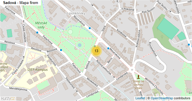 Sadová - mapa firem