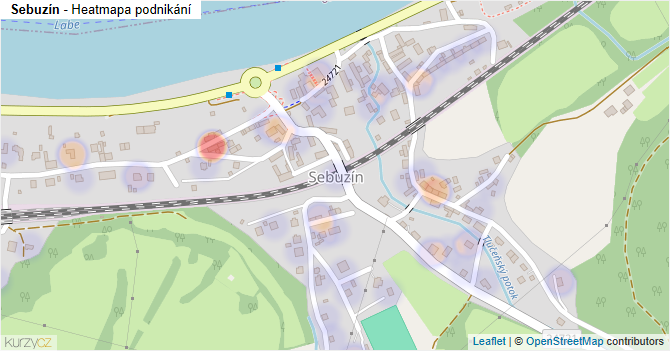 Sebuzín - mapa podnikání