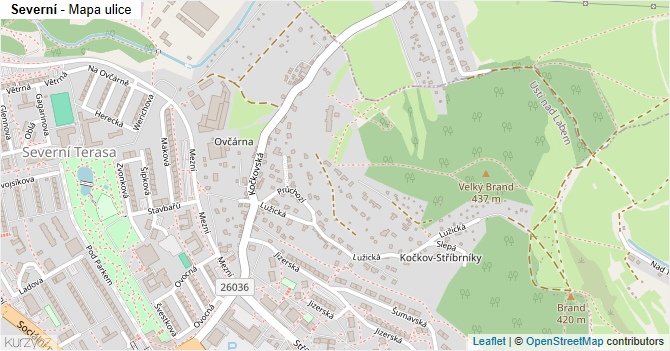 Severní - mapa ulice