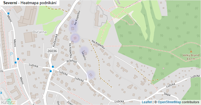 Severní - mapa podnikání