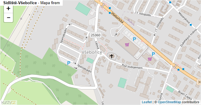 Sídliště-Všebořice - mapa firem
