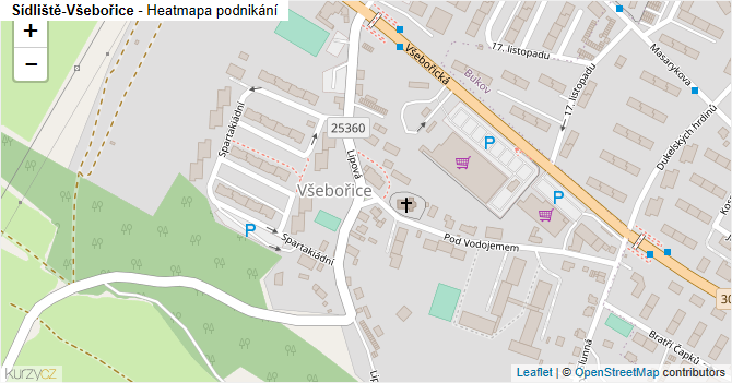 Sídliště-Všebořice - mapa podnikání