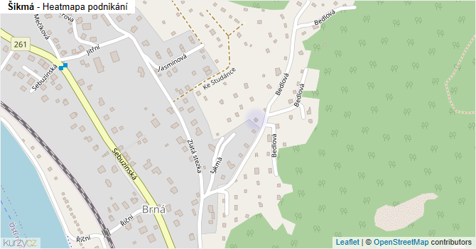Šikmá - mapa podnikání