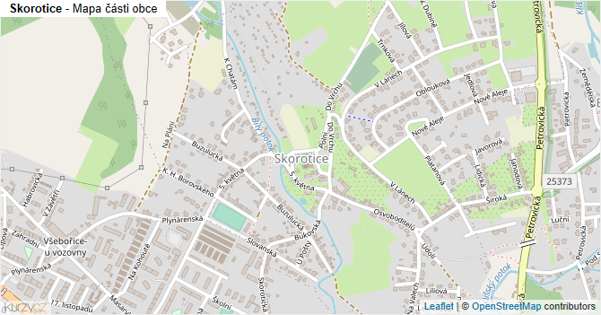 Skorotice - mapa části obce