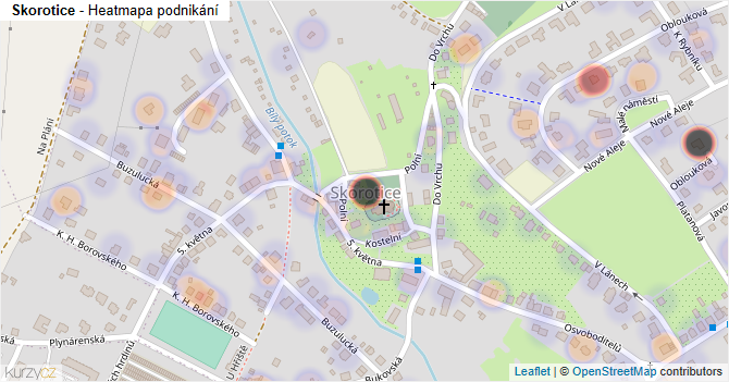 Skorotice - mapa podnikání