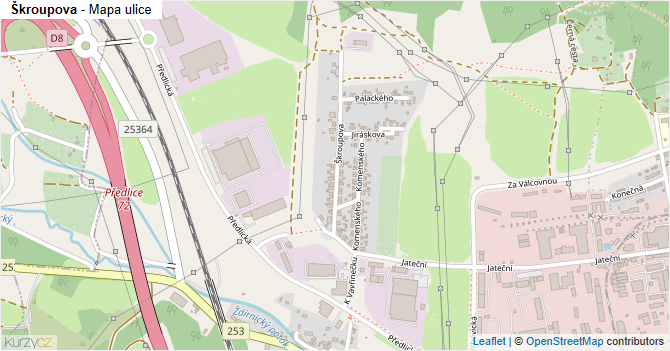 Škroupova - mapa ulice