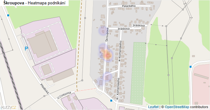 Škroupova - mapa podnikání