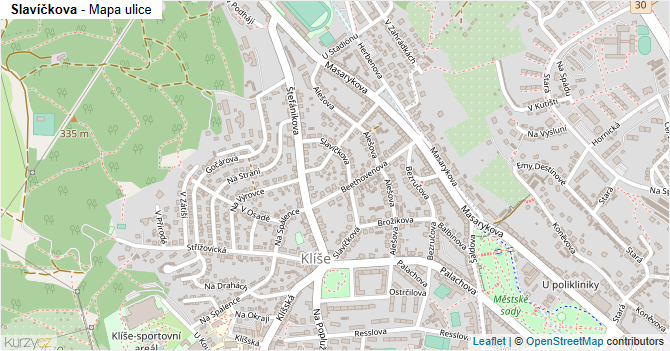 Slavíčkova - mapa ulice