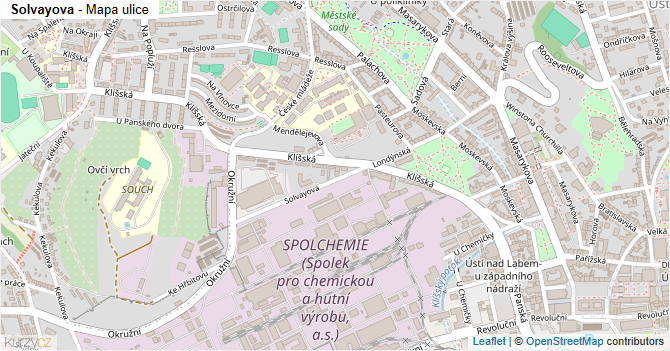 Solvayova - mapa ulice