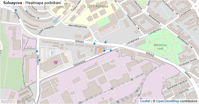 Solvayova - mapa podnikání