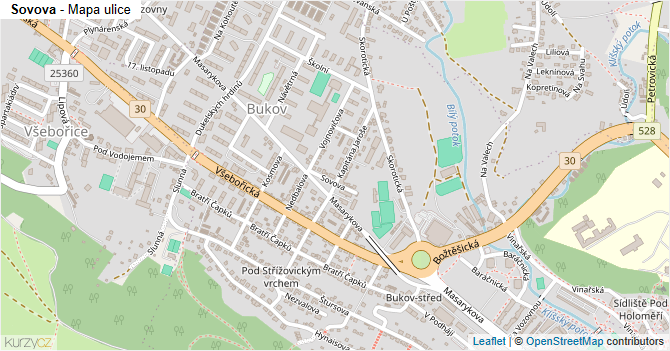 Sovova - mapa ulice