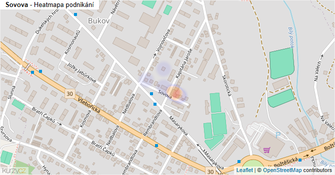 Sovova - mapa podnikání
